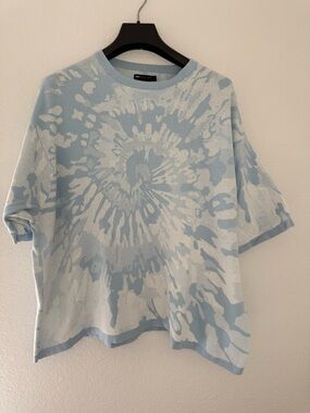 ASOS Light Blue and White Tie-Dye Short Sleeve Tee